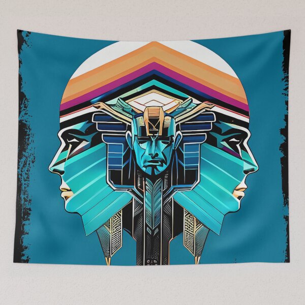 Item preview, Horus Egyptian God Falcon in Cyberpunk Style Sticker - Unique and Eye-Catching Design for Laptop, Water Bottle, and More! designed and sold by Mytho Merch.