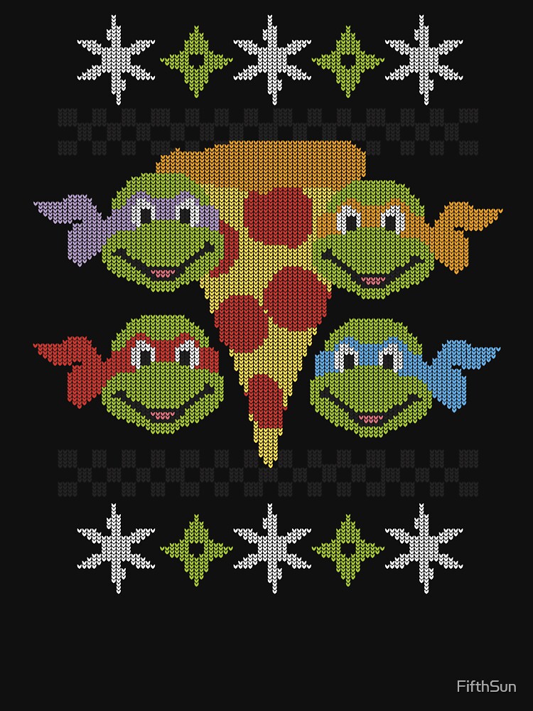  Teenage Mutant Ninja Turtles Christmas Sweater T-Shirt T-Shirt  : ביגוד, נעליים ותכשיטים