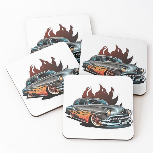 Item preview, Cartoon style Black 1950s hotrod designed and sold by fractalkuzy.