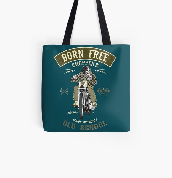 Born Free - Custom Motorcycle All Over Print Tote Bag