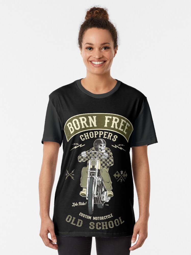 Alternative Ansicht von Born Free - Custom Motorcycle Grafik T-Shirt