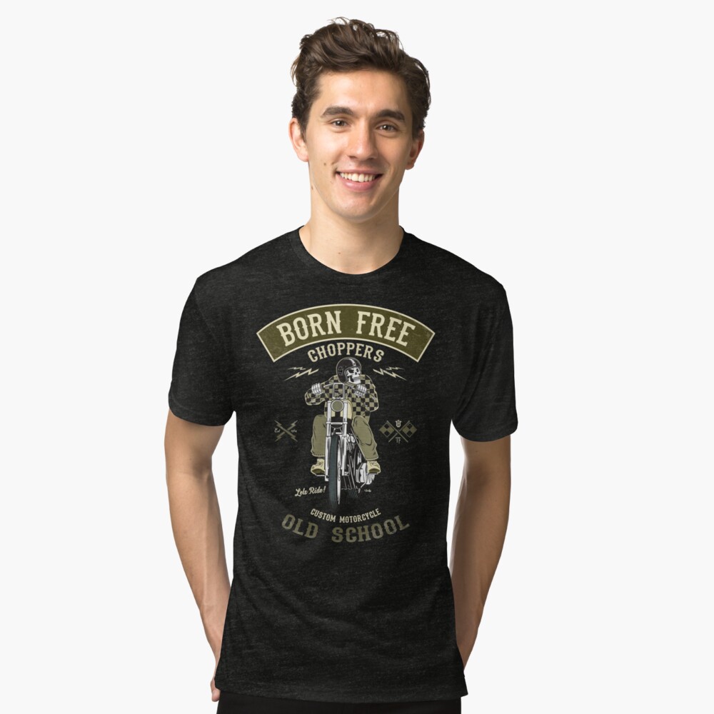 Born Free - Custom Motorcycle Vintage T-Shirt