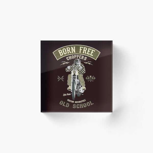 Born Free - Custom Motorcycle Acrylic Block