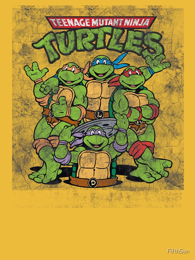 Teenage Mutant Ninja Turtles Retro Sun Group Teenage Mutant Ninja Turtles Active T-Shirt | Redbubble