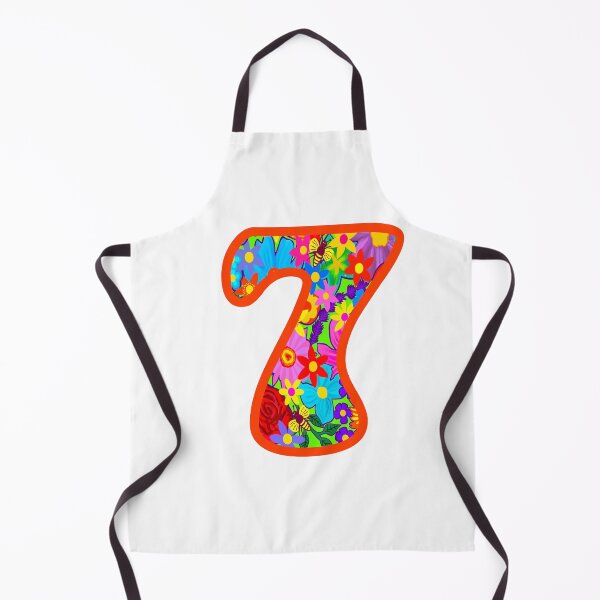 Item preview, OrangePsychedelic Floral Number 7 | Colorful Birthday Art designed and sold by Vividality.