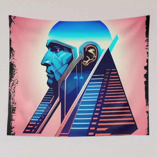 Item preview, Horus Egyptian God Falcon in Cyberpunk Style Sticker - Unique and Eye-Catching Design for Laptop, Water Bottle, and More! designed and sold by Mytho Merch.