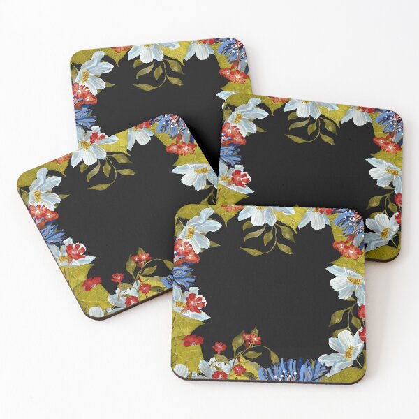 Artikelvorschau, Frame square flower leaves liana watercolor sketch black entworfen und verkauft von Yana Mustafina | Boho Soulful Designs.
