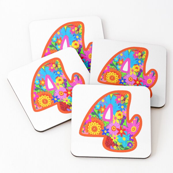 Item preview, Orange Psychedelic Floral Number 4| Colorful Birthday Art designed and sold by Vividality.