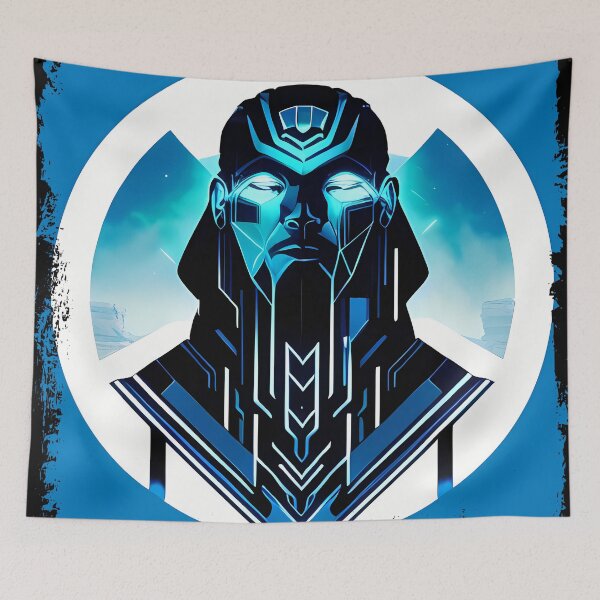 Item preview, Horus Egyptian God Falcon in Cyberpunk Style Sticker - Unique and Eye-Catching Design for Laptop, Water Bottle, and More! designed and sold by Mytho Merch.