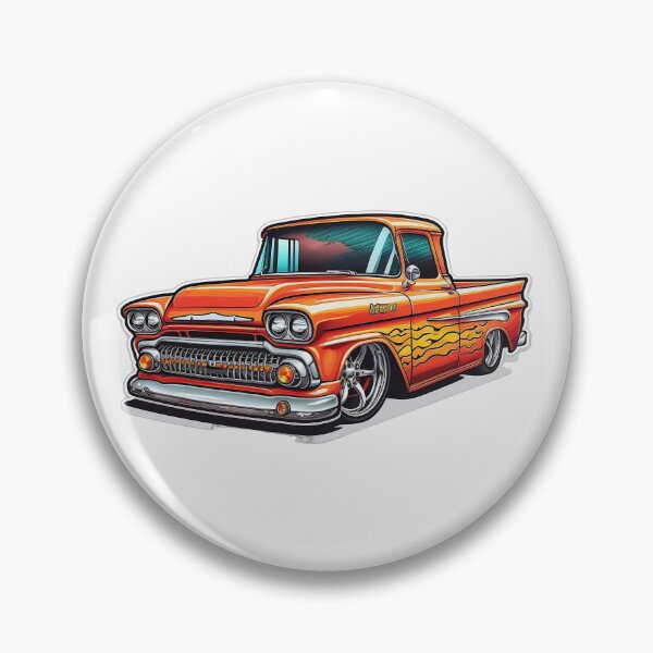 Item preview, Cartoon style 1960s Chevy pickup hotrod designed and sold by fractalkuzy.