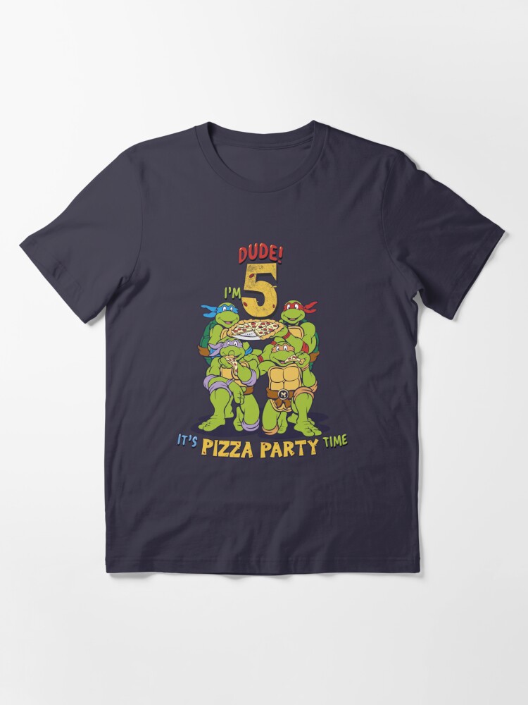 Boy's Teenage Mutant Ninja Turtles 5th Birthday Pizza Party T-Shirt