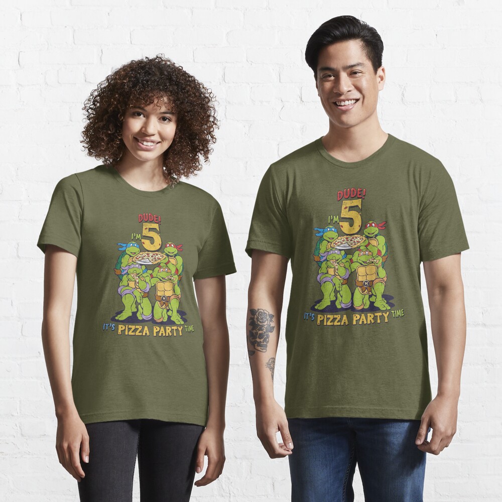  Teenage Mutant Ninja Turtles I'm 5 Dude Pizza Birthday Party  T-Shirt : Clothing, Shoes & Jewelry