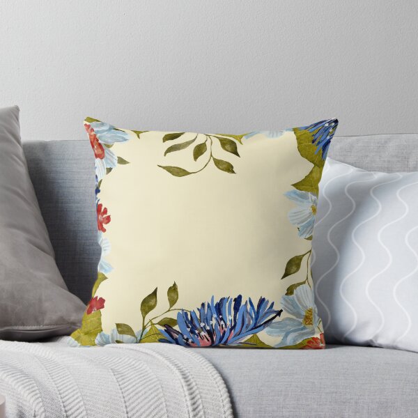 Artikelvorschau, Frame square flower leaves liana watercolor sketch beige entworfen und verkauft von Yana Mustafina | Boho Soulful Designs.