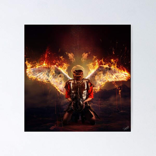 Burning Angel Wings Wall Art for Sale