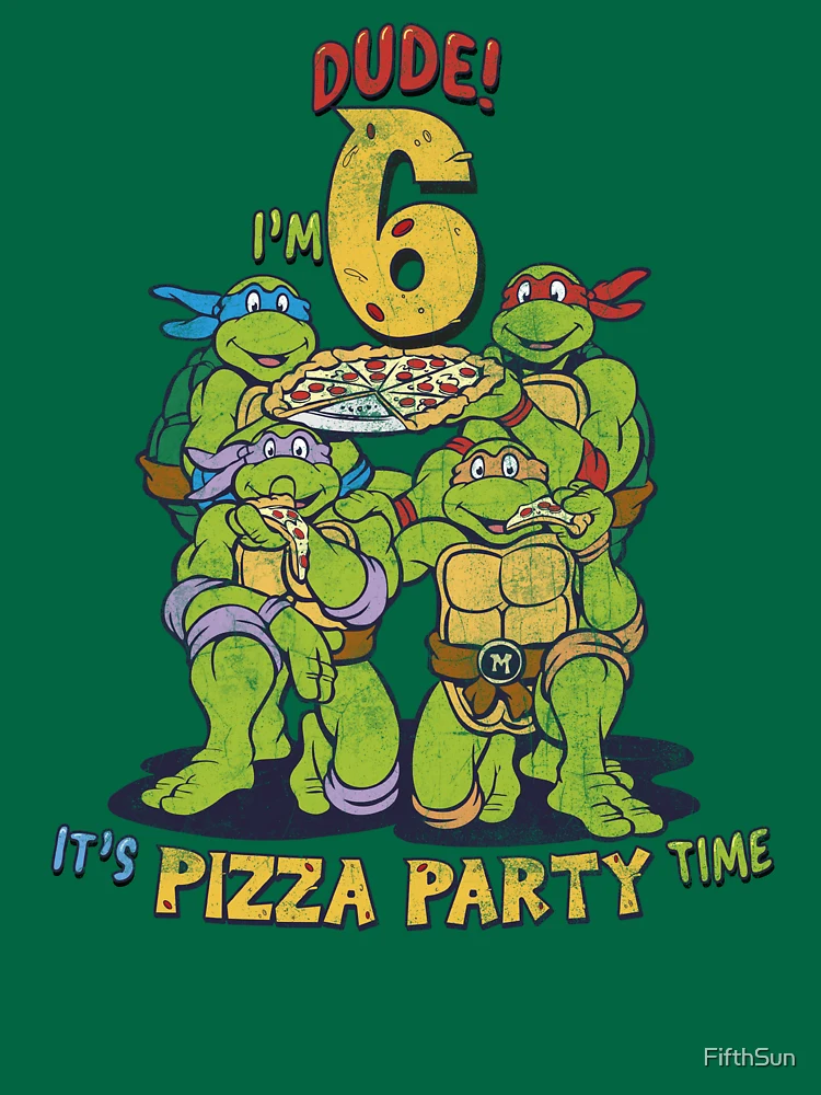 Mademark x Teenage Mutant Ninja Turtles - Dude I am 5 Years Old Mikey Pizza Birthday  Party Essential T-Shirt for Sale by Nscleona