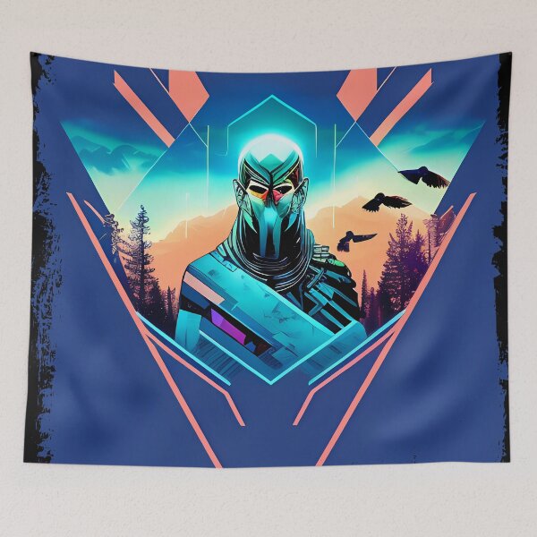 Item preview, Horus Egyptian God Falcon in Cyberpunk Style Sticker - Unique and Eye-Catching Design for Laptop, Water Bottle, and More! designed and sold by Mytho Merch.