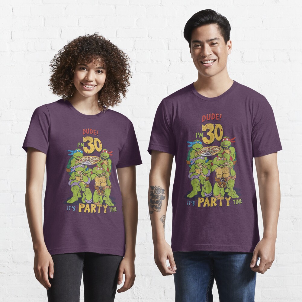 Teenage Mutant Ninja Turtles #HereToParty Hashtag Here to Party Adult Green  T-Shirt