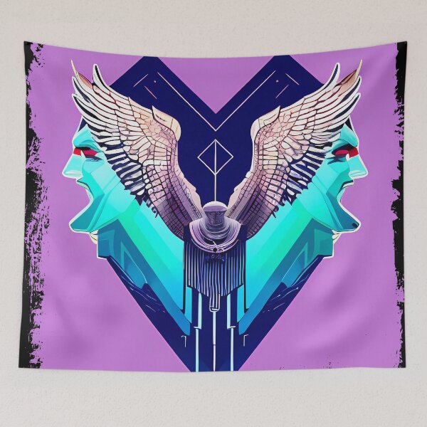 Item preview, Horus Egyptian God Falcon in Cyberpunk Style Sticker - Unique and Eye-Catching Design for Laptop, Water Bottle, and More! designed and sold by Mytho Merch.