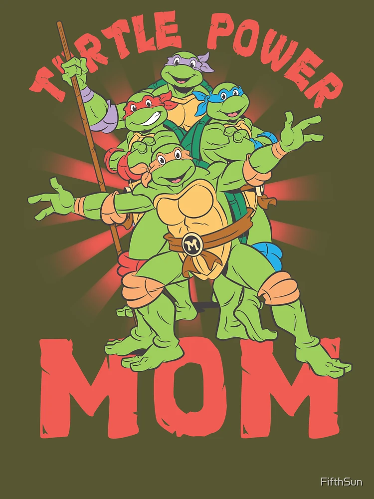 Women's Teenage Mutant Ninja Turtles Turtle Power Mom T-Shirt - Navy Blue -  2X Large