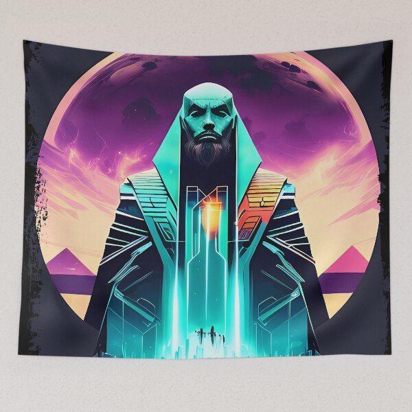 Item preview, Horus Egyptian God Falcon in Cyberpunk Style Sticker - Unique and Eye-Catching Design for Laptop, Water Bottle, and More! designed and sold by Mytho Merch.