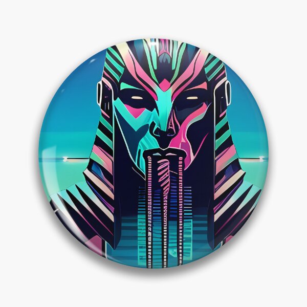 Artikelvorschau, Horus Ägyptischer Gottfalke im Cyberpunk-Stil Aufkleber – Einzigartiges und auffälliges Design für Laptop, Wasserflasche und mehr! entworfen und verkauft von Mytho Merch.