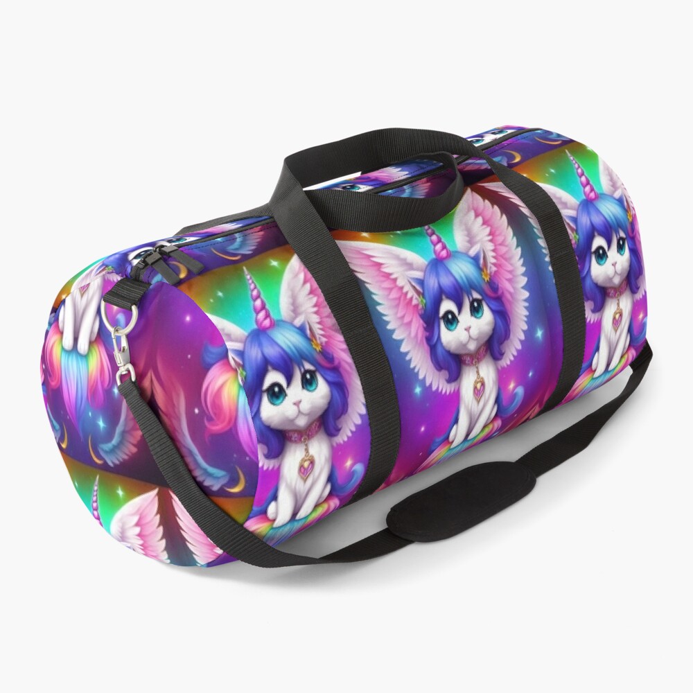 Under One Sky Unicorn Kitty Cat Duffle Tote Travel Gym Bag With