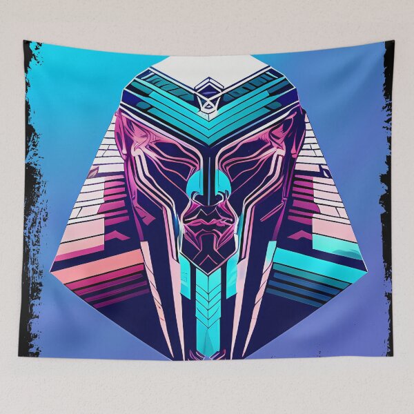 Item preview, Horus Egyptian God Falcon in Cyberpunk Style Sticker - Unique and Eye-Catching Design for Laptop, Water Bottle, and More! designed and sold by Mytho Merch.