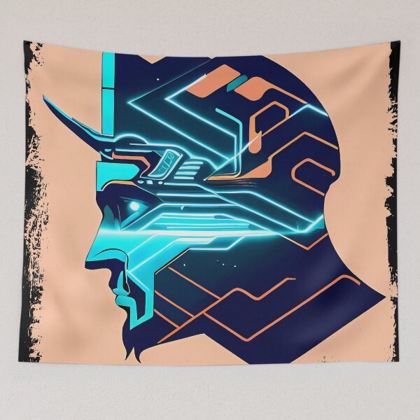 Item preview, Horus Egyptian God Falcon in Cyberpunk Style Sticker - Unique and Eye-Catching Design for Laptop, Water Bottle, and More! designed and sold by Mytho Merch.
