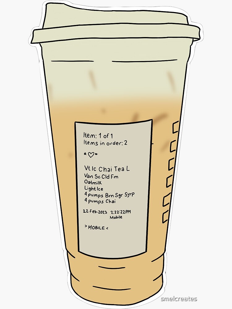 "Iced Chai Tea Latte" Sticker for Sale by smelcreates Redbubble