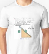 Physics problem: Suppose the coefficient of kinetic friction between the mass and the plane is known. #Physics #Education #PhysicsEducation,  Unisex T-Shirt