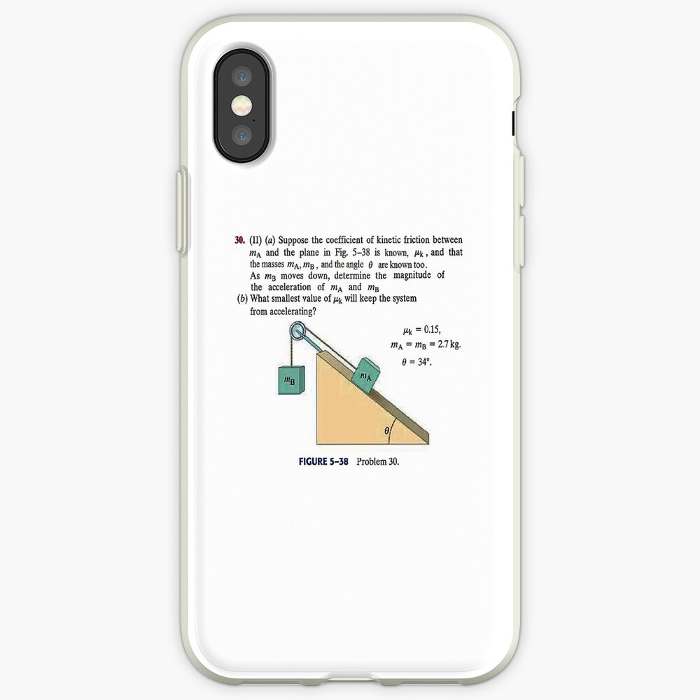Physics problem: Suppose the coefficient of kinetic friction between the mass and the plane is known. #Physics #Education #PhysicsEducation, iPhone Case & Cover
