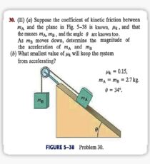 Physics problem: Suppose the coefficient of kinetic friction between the mass and the plane is known. #Physics #Education #PhysicsEducation,  Sticker
