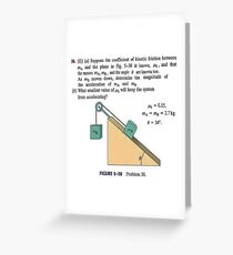 Physics problem: Suppose the coefficient of kinetic friction between the mass and the plane is known. #Physics #Education #PhysicsEducation,  Greeting Card