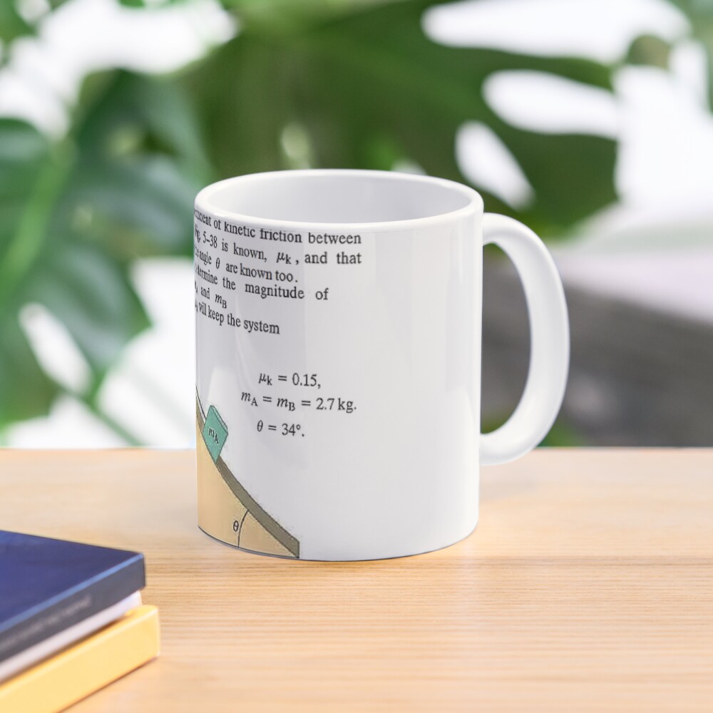 Physics problem: Suppose the coefficient of kinetic friction between the mass and the plane is known. #Physics #Education #PhysicsEducation, Mug