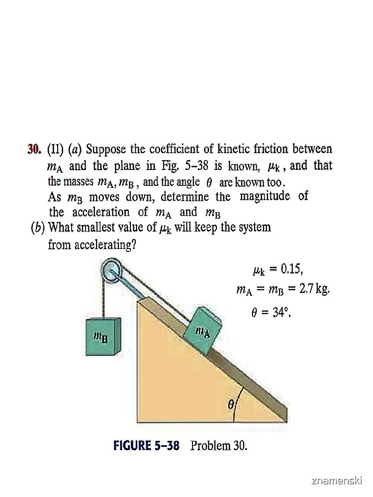 Physics problem: Suppose the coefficient of kinetic friction between the mass and the plane is known. #Physics #Education #PhysicsEducation, by znamenski