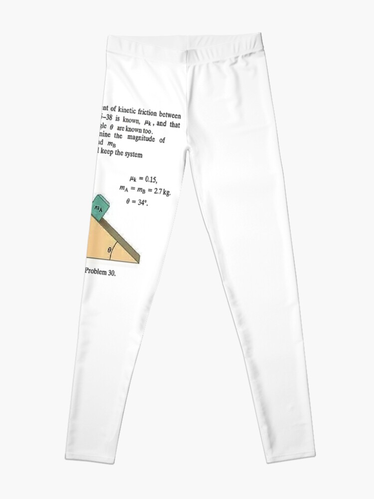 Alternate view of Physics problem: Suppose the coefficient of kinetic friction between the mass and the plane is known. #Physics #Education #PhysicsEducation, Leggings