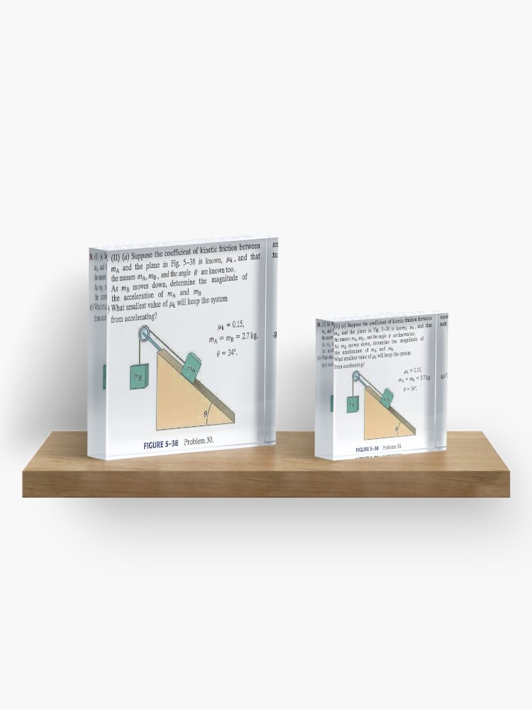 Alternate view of Physics problem: Suppose the coefficient of kinetic friction between the mass and the plane is known. #Physics #Education #PhysicsEducation, Acrylic Block