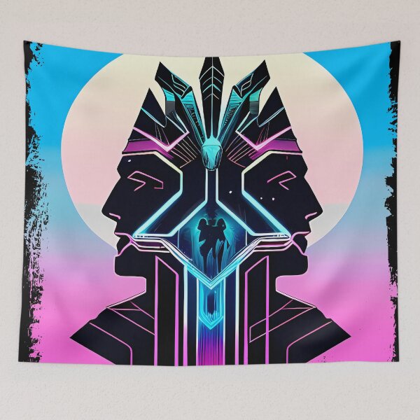 Item preview, Horus Egyptian God Falcon in Cyberpunk Style Sticker - Unique and Eye-Catching Design for Laptop, Water Bottle, and More! designed and sold by Mytho Merch.