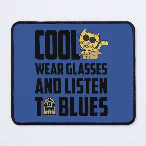 Item preview, Cool Cats listen to blues : Funny kitty wear glasses and listen blues designed and sold by ImaginarStore.