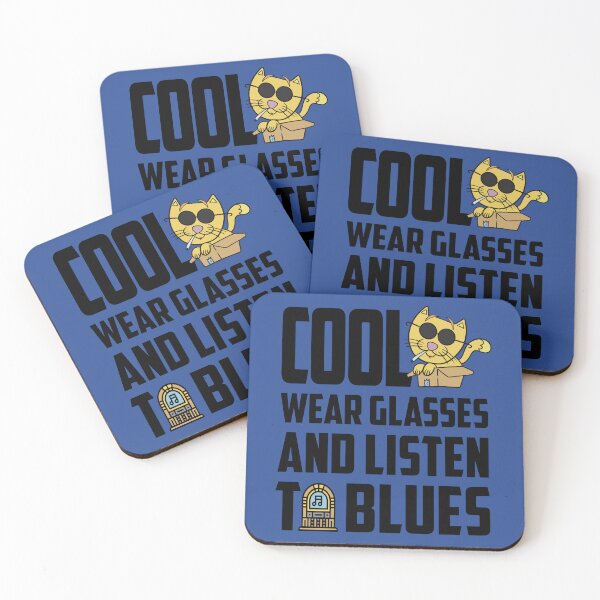 Item preview, Cool Cats listen to blues : Funny kitty wear glasses and listen blues designed and sold by ImaginarStore.