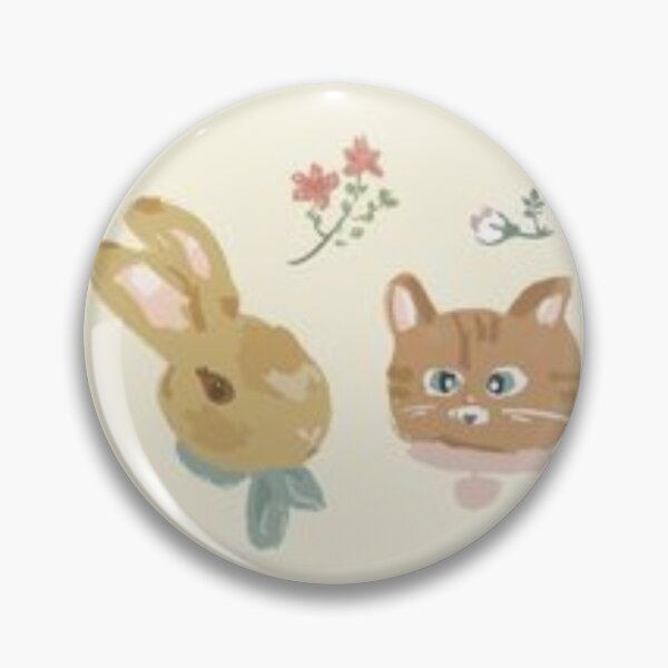 Item preview, cute cat, rabbit, and flowers pastel aesthetic pink wallpaper designed and sold by diririna.