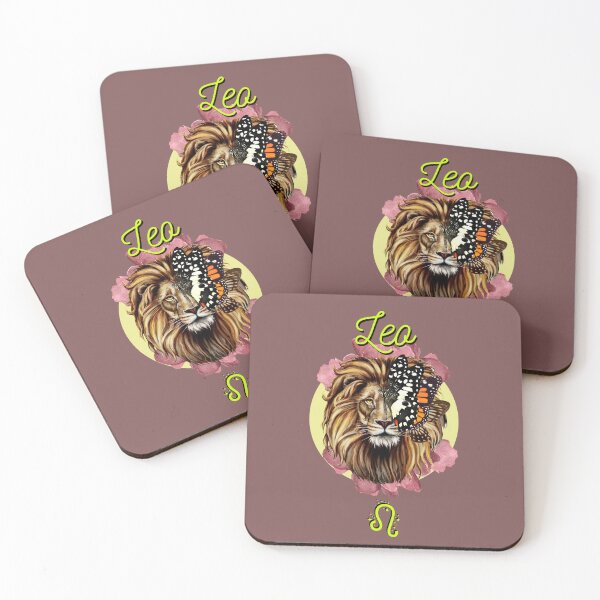 Item preview, Leo Lion Zodiac Sign with Butterflies and Flowers designed and sold by GHANLUES.