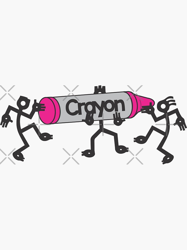 Thumbnail 3 of 3, Sticker, 3 Freaks With a Pink Crayon designed and sold by 3FreaksWith.