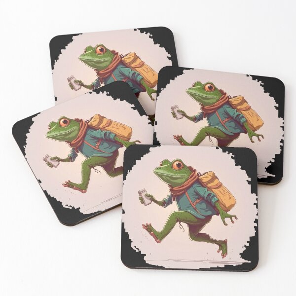 Item preview, humanized frog running designed and sold by Colorful Dreams.