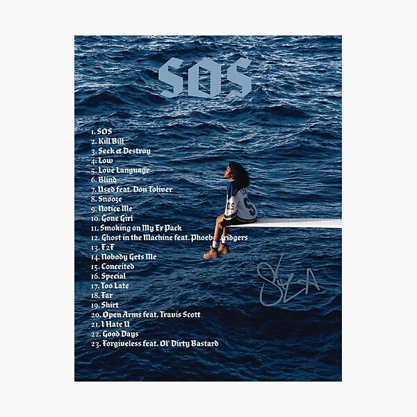 SZA SOS Album Cover Poster Tracklist Wall Art UNFRAMED Print Music Decor