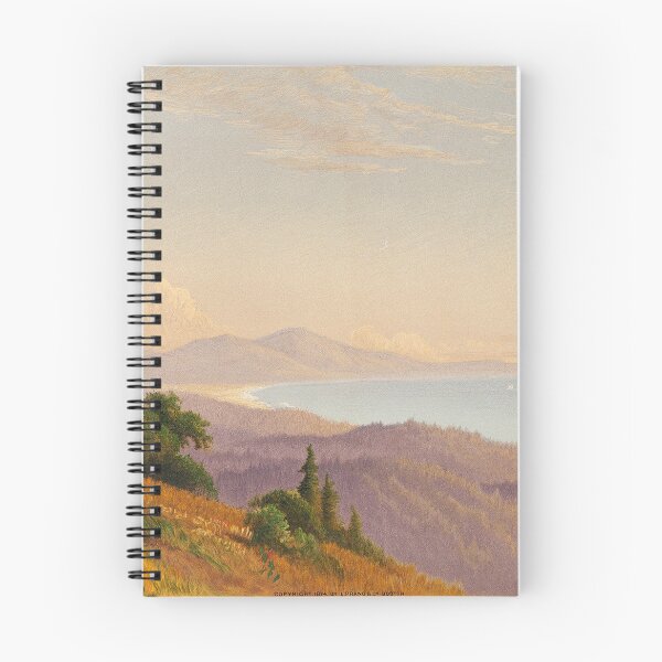Item preview, Vintage 1874 Ocean Scene Art - Santa Cruz Mountains, Monterey Bay, Pacific Ocean designed and sold by VintageArtRepro.