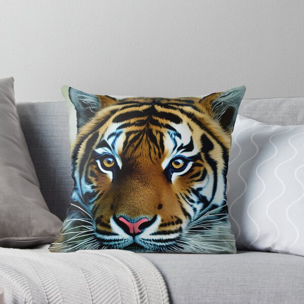 Item preview, Roar into Action with this Powerful and Intense Tiger Stare Digital Image - Vibrant Colors and a Pink Nose make this Fierce Predator Pop! designed and sold by BuyByButterfly.