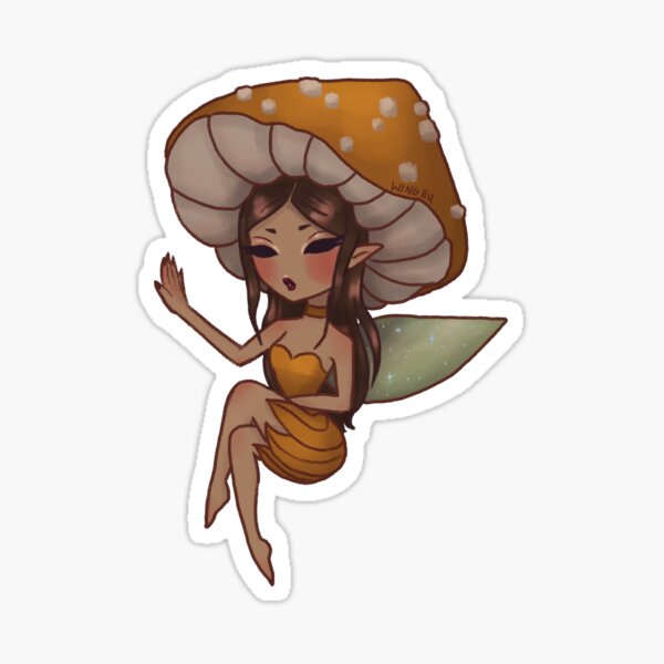 Mushroom Fairy Yellow Sticker