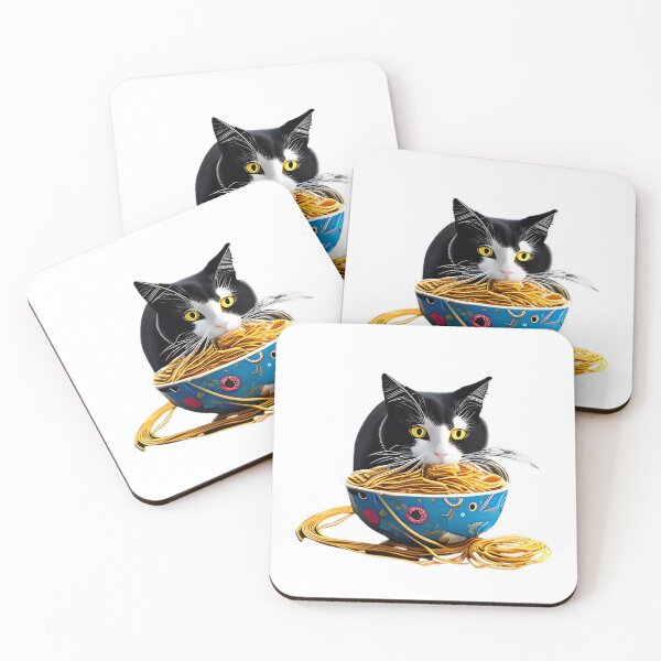 Item preview, Cat Eating Spaghetti designed and sold by ArtByNabes.