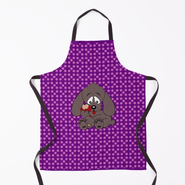 Item preview, Small dog on purple dots designed and sold by dedoma.